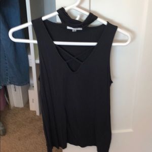 dark gray tank top